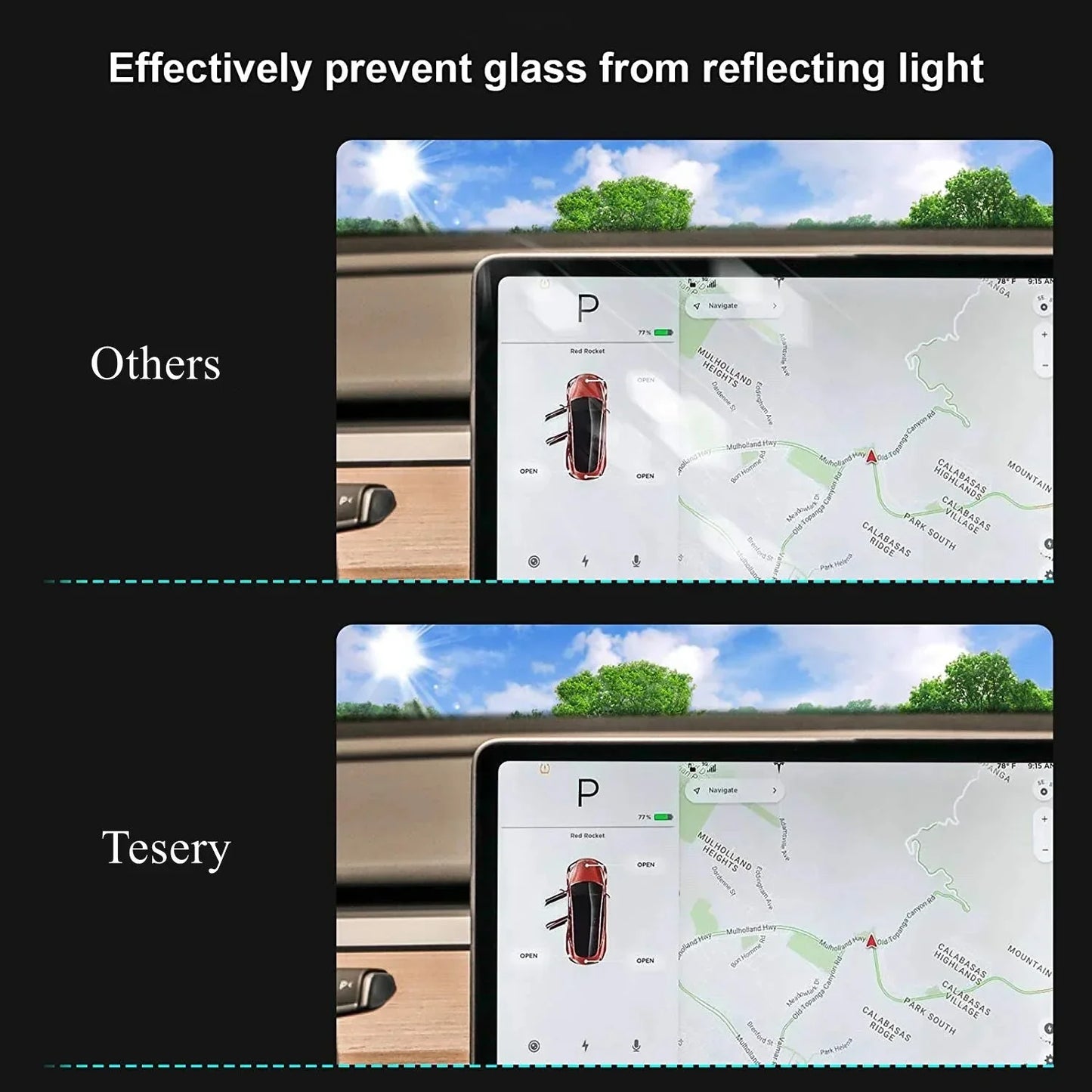[Aisen] for Tesla Model Y Model 3 2017-2023 HD Screen Protector Tempered Glass Anti-Fingerprint Scratch Resistant Central Control Display Film
