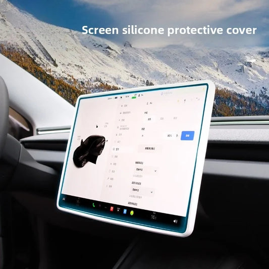 [Aisen] Silicone Navigation Screen Protector Frame for Tesla Model Y Juniper & Model 3 Highland (Premium Flexible Silicone)