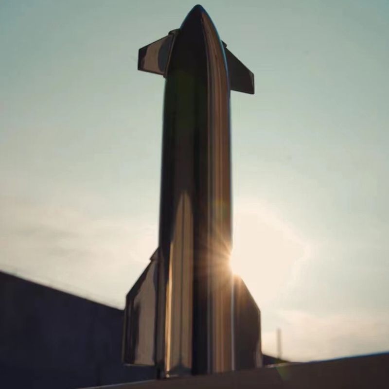 [Aisen] 1:200 Electroplated Metal Starship Model for SpaceX Collectors (Premium Mirror Alloy, Rocket Display Accessory)