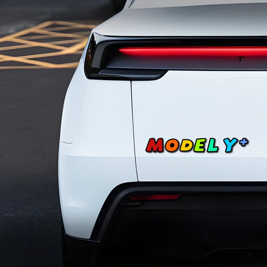 [Aisen] 3D Cartoon Letter Emblem for Tesla Model 3 & Model Y Trunk (Premium Weatherproof Polymer, Colorful Car Tail Badge)