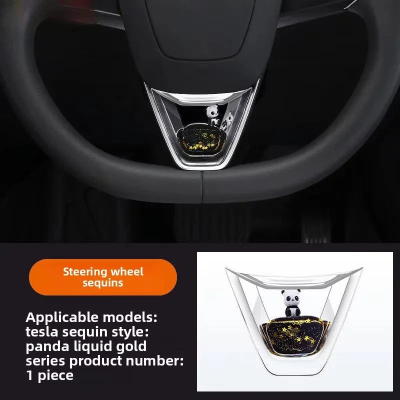 [Aisen] for Tesla Model 3 Highland 2024+ Model Y juniper 2025+ Car Steering Wheel Dynamic Sequins Advanced Feel