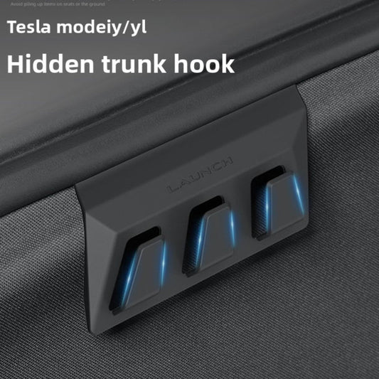 [Aisen] Trunk Hidden Folding Cargo Hook Rear Side Trunk Organizer Anchor for Tesla Model Y 2021-2026 Black 2PCS
