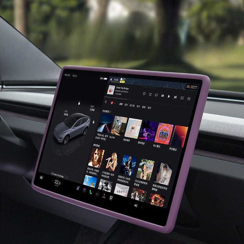 [Aisen] Haze Raspberry Purple Silicone Wireless Charger Mat for Tesla Model Y Juniper & Model 3 Highland (Premium Liquid Silicone, Anti-Slip Dust Protector)