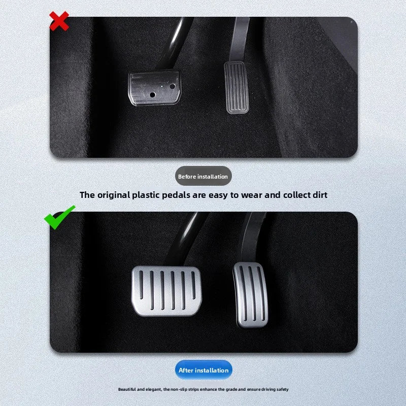 [Aisen] Aluminum Accelerator Brake Pedal Covers for Tesla Model Y Juniper & Model 3 Highland (Anti-Slip, 2-Pack)