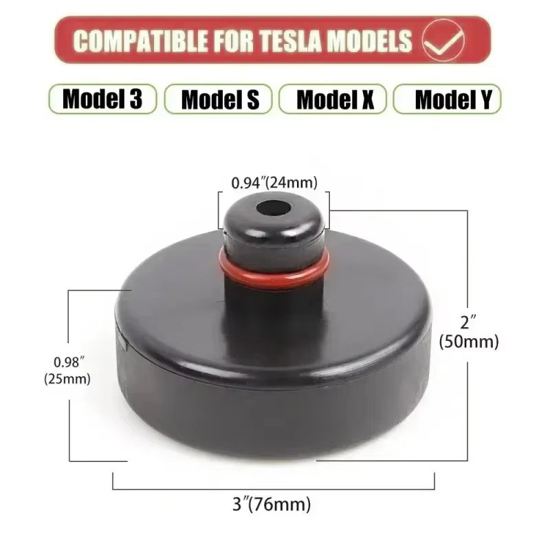 [Aisen] Jack Pad Adapter Chassis Lift Point Protection for Tesla Model 3 Y S X All Models (Heavy-Duty Silicone Rubber, 4-Pack with Storage Case)