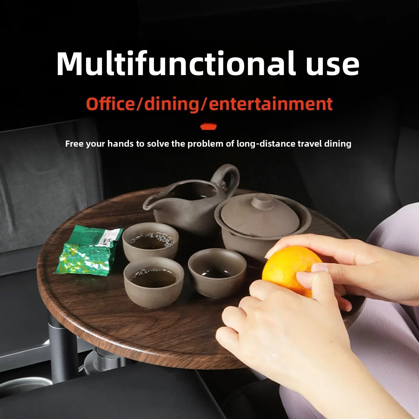 [Aisen] 360° Swivel Floating Tray Table Cup Holder Expander for Tesla Model 3 Model Y Universal