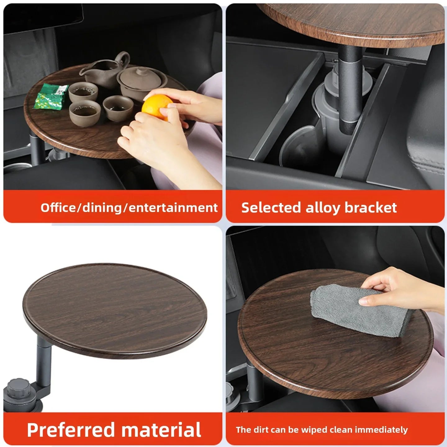[Aisen] 360° Swivel Floating Tray Table Cup Holder Expander for Tesla Model 3 Model Y Universal