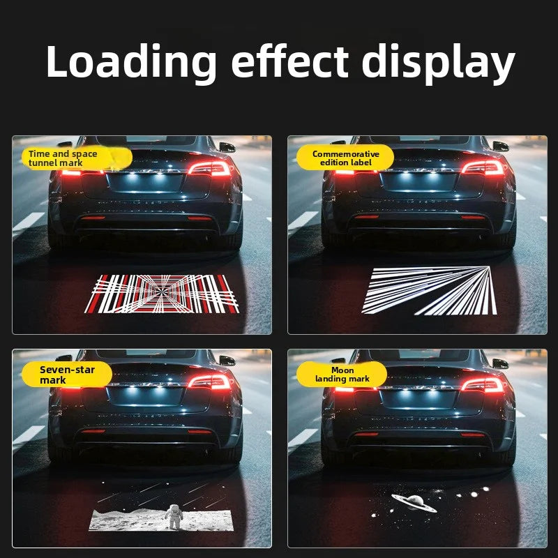 [Aisen] Rear Collision Avoidance Laser Projection Light LED License Plate Welcome Lamp for Tesla Model 3Y 2021-2023 Model 3 Highland 2024+ (Premium Quartz Glass Lens, Ultra-Bright 1-Piece Set)