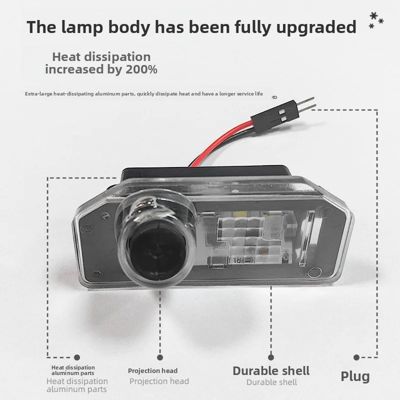[Aisen] Rear Collision Avoidance Laser Projection Light LED License Plate Welcome Lamp for Tesla Model 3Y 2021-2023 Model 3 Highland 2024+ (Premium Quartz Glass Lens, Ultra-Bright 1-Piece Set)