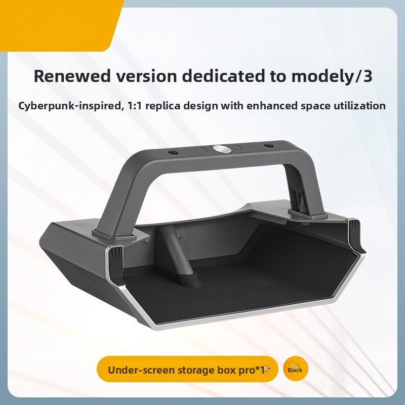 [Aisen] Center Console Screen Storage Box for Tesla Model Y Juniper & Model 3 Highland 2024-2026 Magnetic Cyber Style Organizer